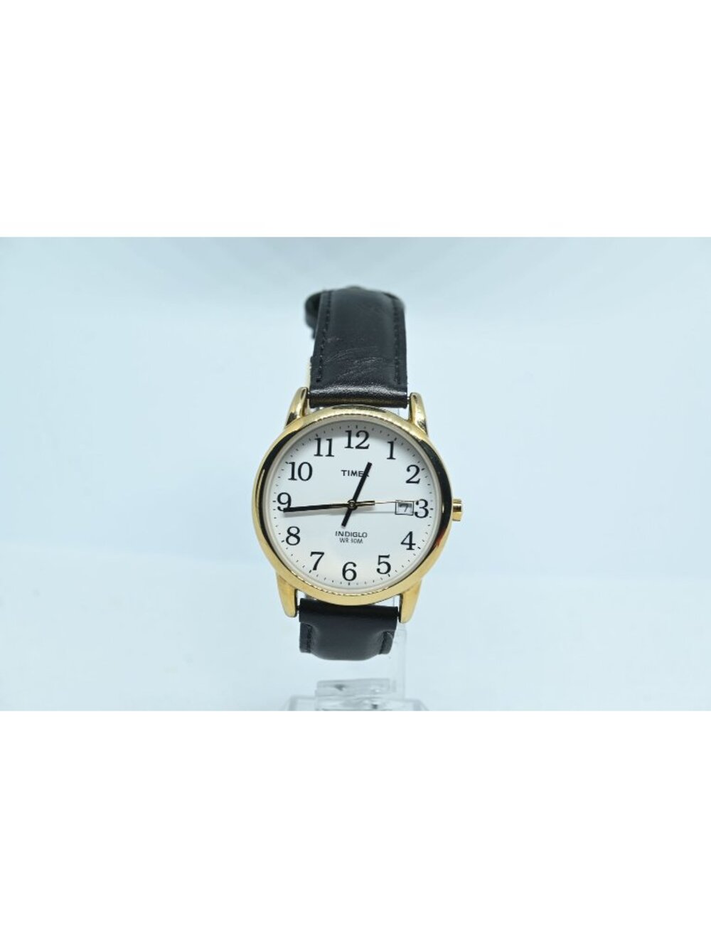 Timex Easy Reader 35mm T2H291 Gold-Tone Watch White Dial Black Leather